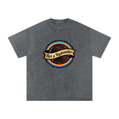 Not a Bystander - Snow Washed Oversized Cotton T-Shirt