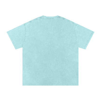 Lost in the Texture of Thought - Snow Washed Oversized Cotton T-Shirt
