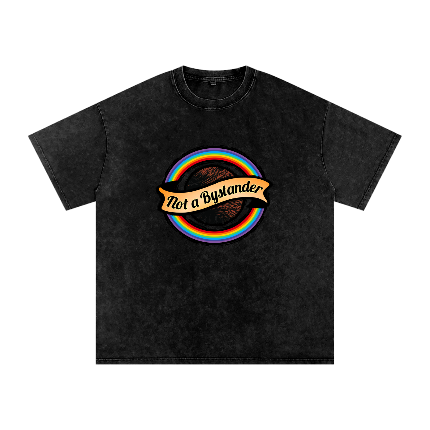 Not a Bystander - Snow Washed Oversized Cotton T-Shirt