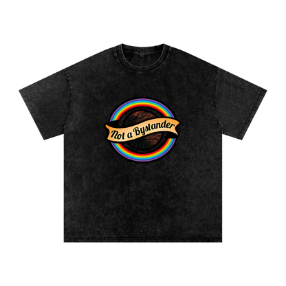 Not a Bystander - Snow Washed Oversized Cotton T-Shirt