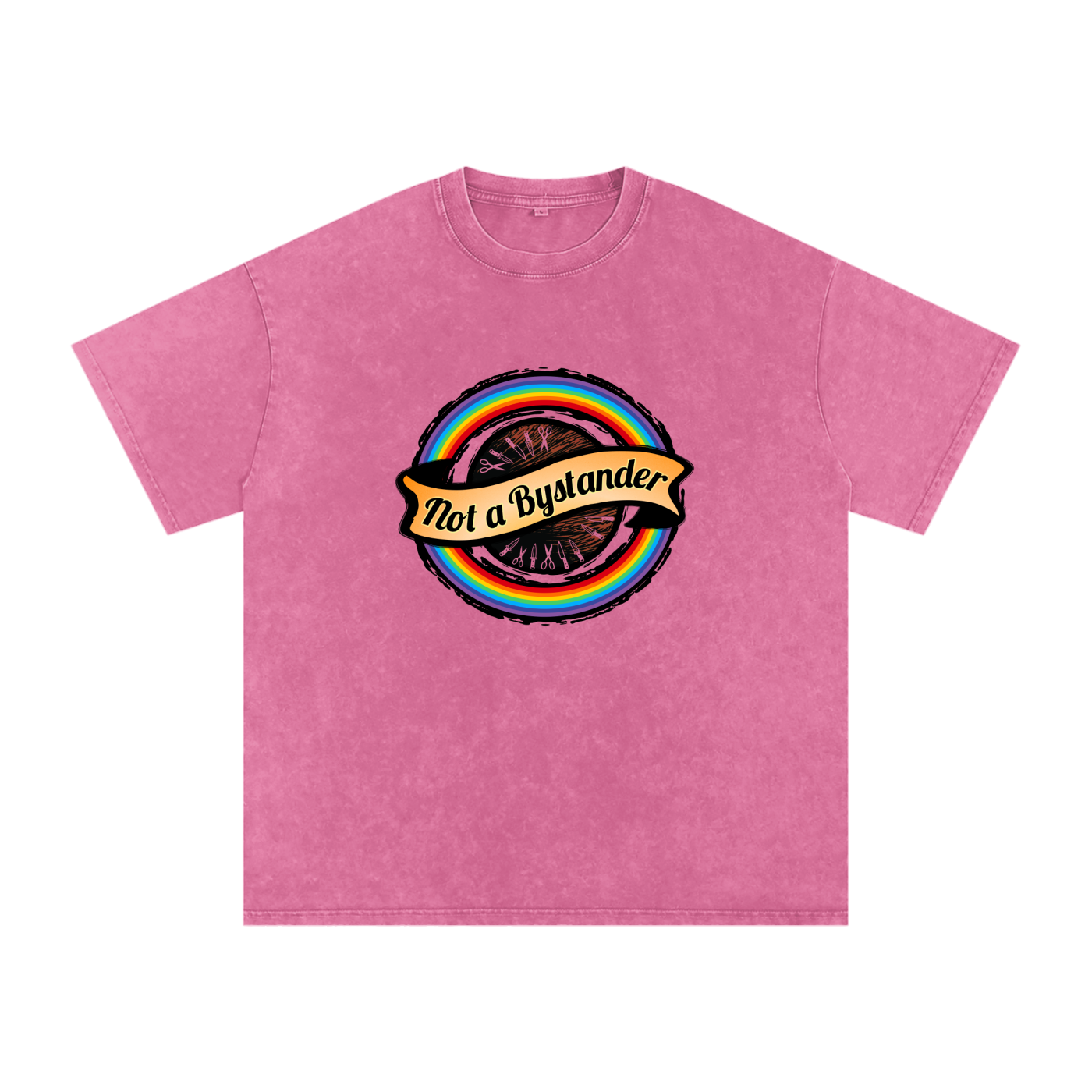 Not a Bystander - Snow Washed Oversized Cotton T-Shirt