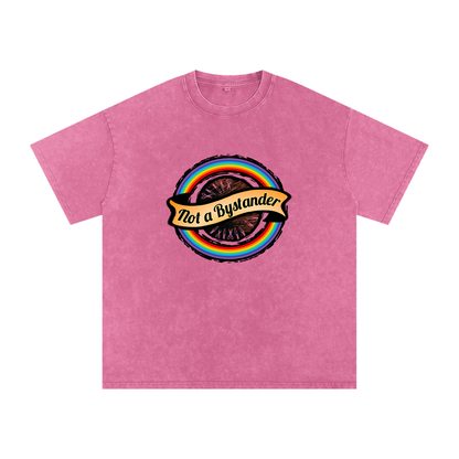 Not a Bystander - Snow Washed Oversized Cotton T-Shirt