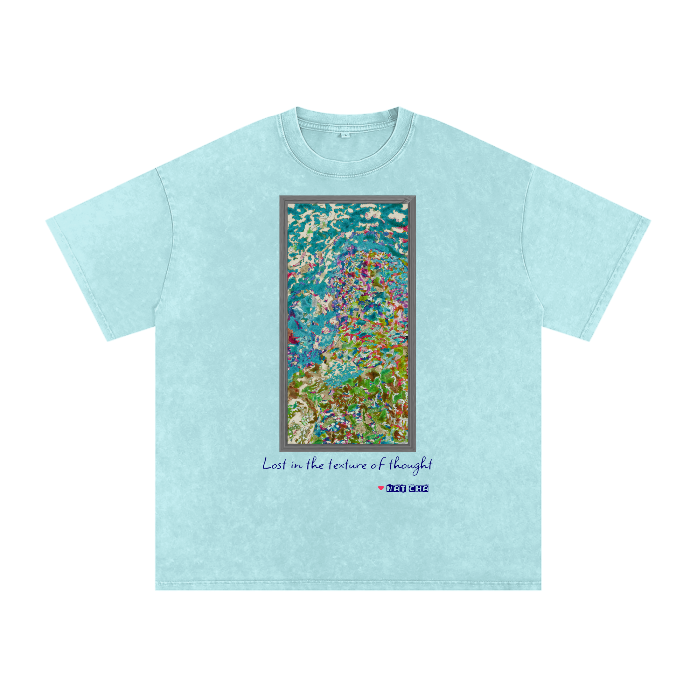 Lost in the Texture of Thought - Snow Washed Oversized Cotton T-Shirt