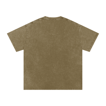Lost in the Texture of Thought - Snow Washed Oversized Cotton T-Shirt