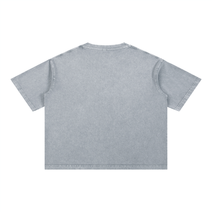 Gemini Zodiac Mineral Wash Boxy T-Shirt - Oversized Heavyweight Cotton Tee