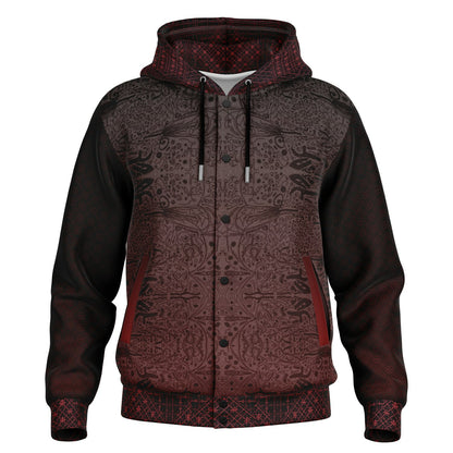 Hooded Baseball Jacket - AOP