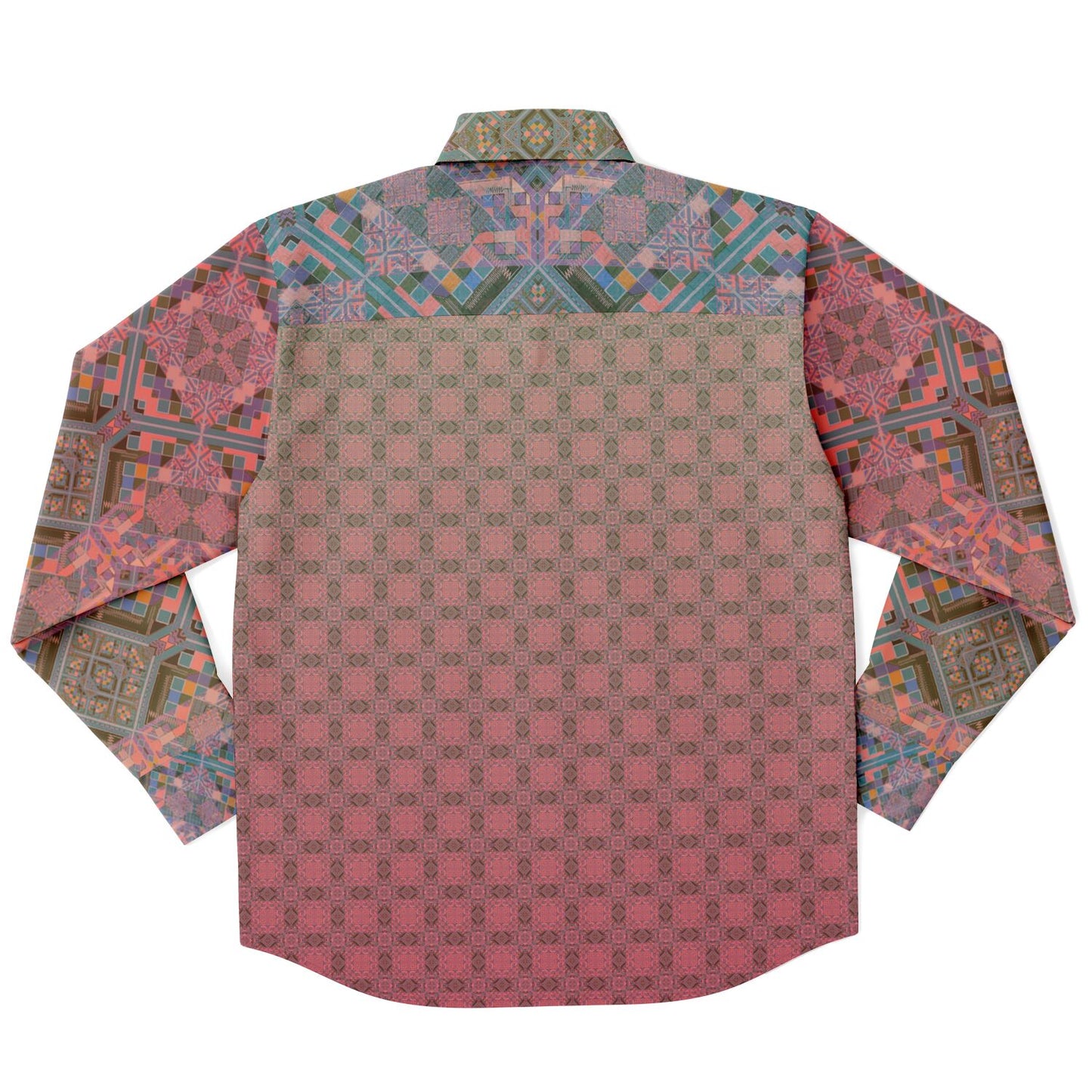 Long Sleeve Button Down Shirt - AOP