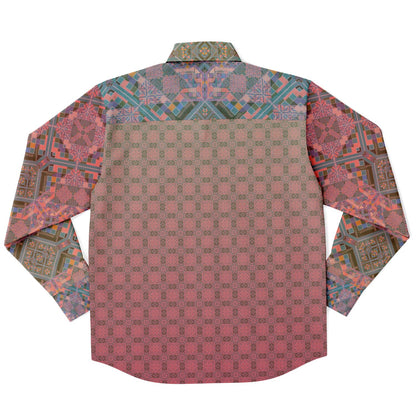 Long Sleeve Button Down Shirt - AOP