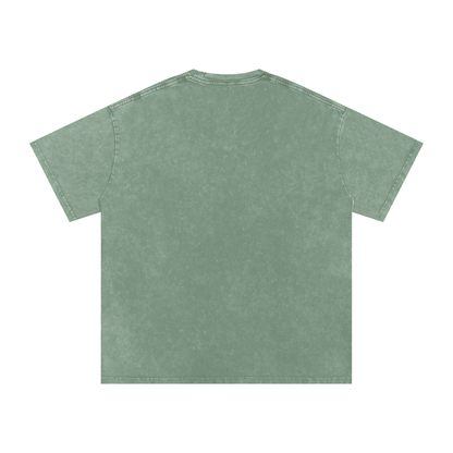 Lost in the Texture of Thought - Snow Washed Oversized Cotton T-Shirt