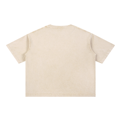Taurus Zodiac Mineral Wash Boxy T-Shirt - Oversized Heavyweight Cotton Tee