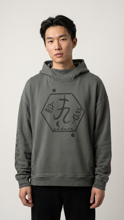 Saturn Stars Embroidered Hoodie - Artist Designed