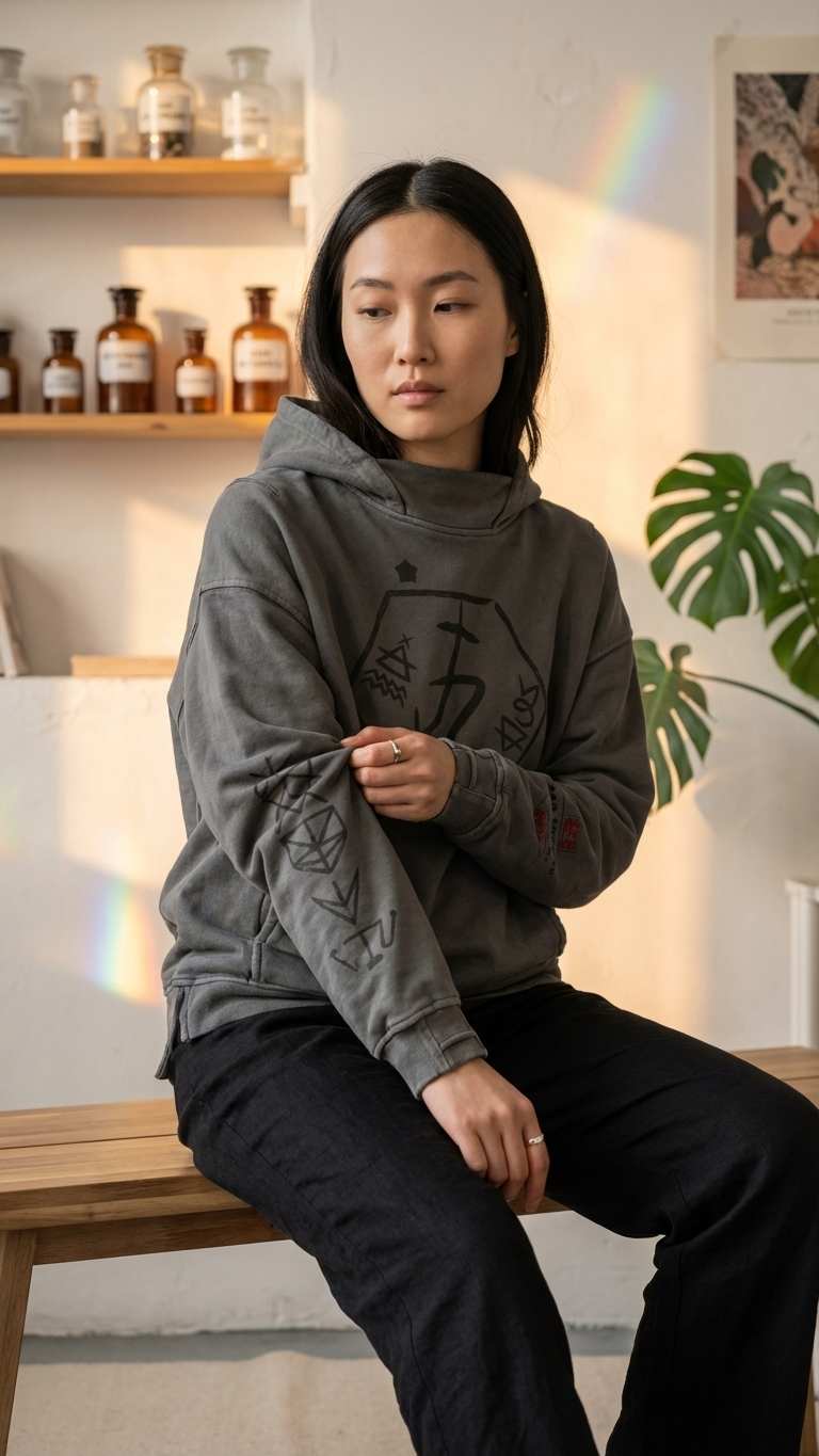 Saturn Stars Embroidered Hoodie - Artist Designed